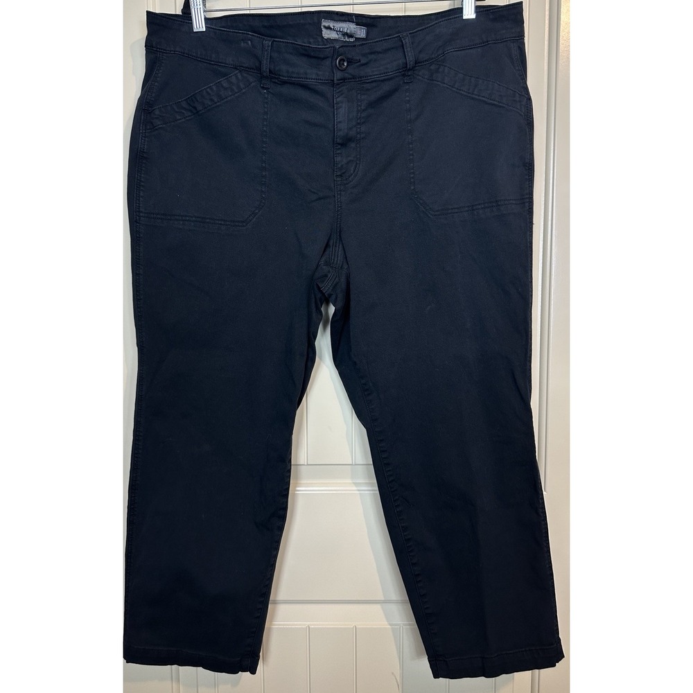 Torrid black Perfect Relaxed Utility‎ Crop Pant Sz 22 stretch casual comfort GUC